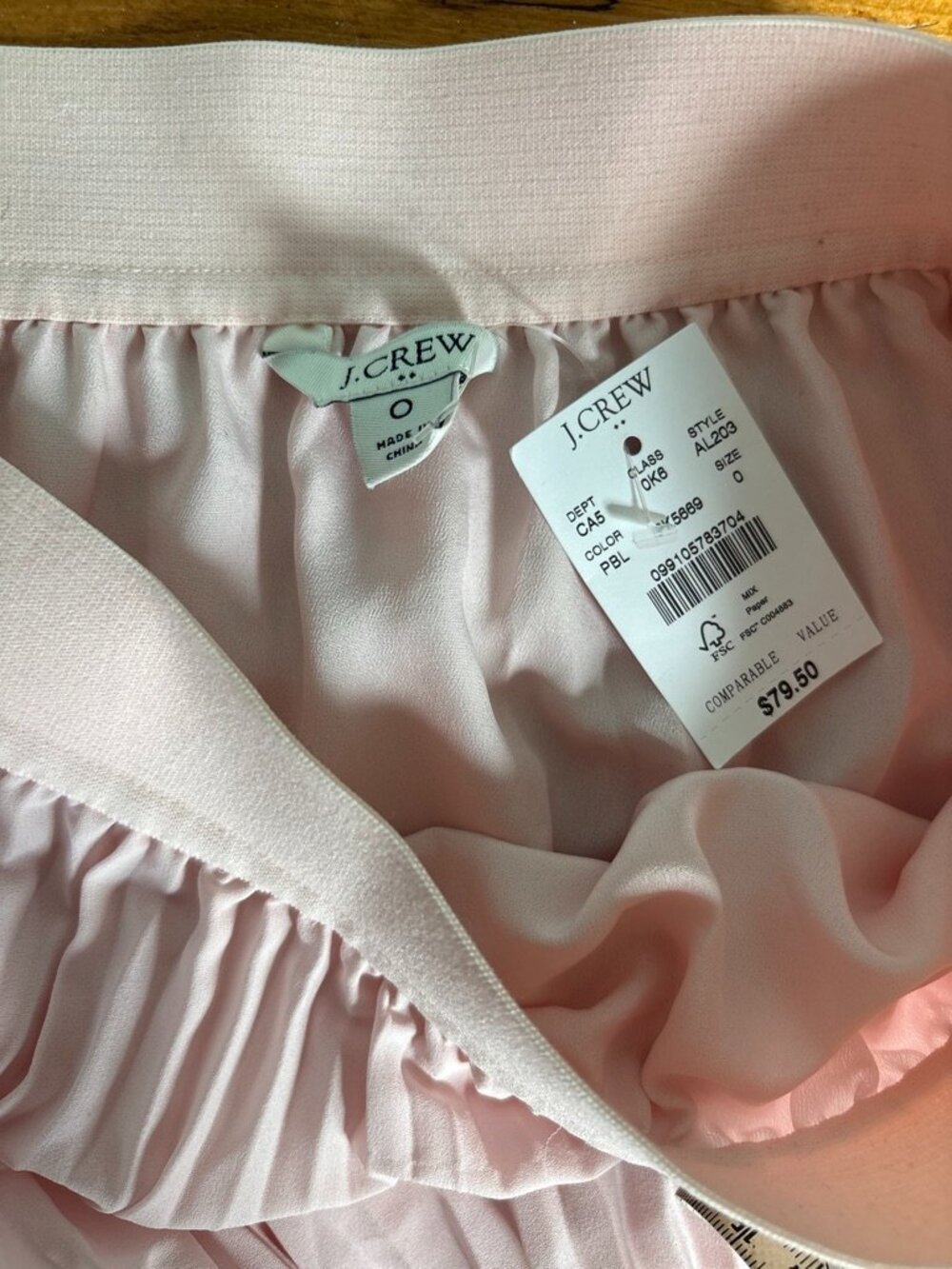 J. Crew Blush Pink Pleated Midi Skirt NWT - Picture 3 of 8